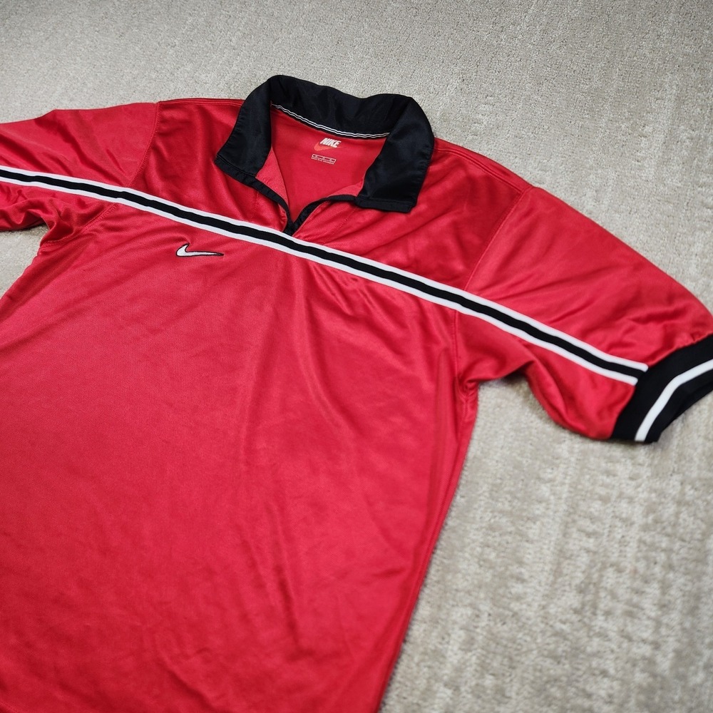 Vintage Nike Jersey Men Medium Soccer Polo Team Red Y2K Football
